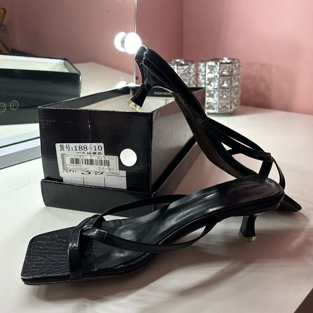 Black Mule Heels SHEIN